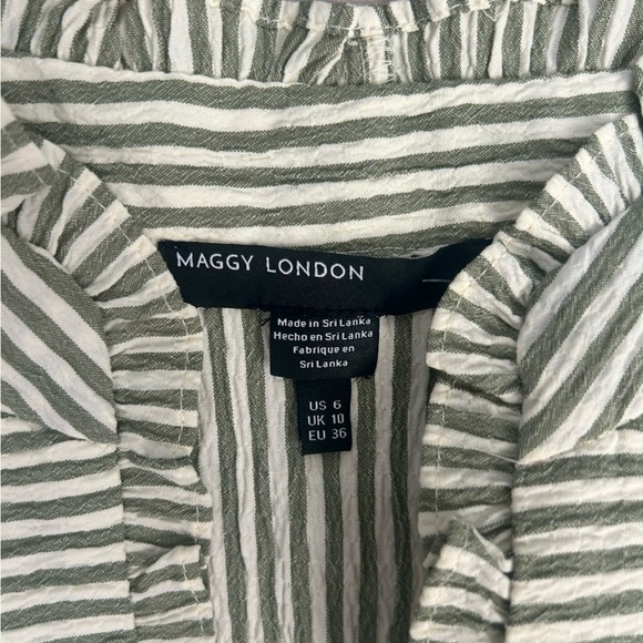 Maggy London Striped Maxi Dress with Ruffles - Picture 2 of 3